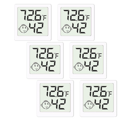 Mini Humidity Meter Hygrometer 6 Pack Room Thermometer Indoor Digital Temperature and Humidity Monitor (Black)