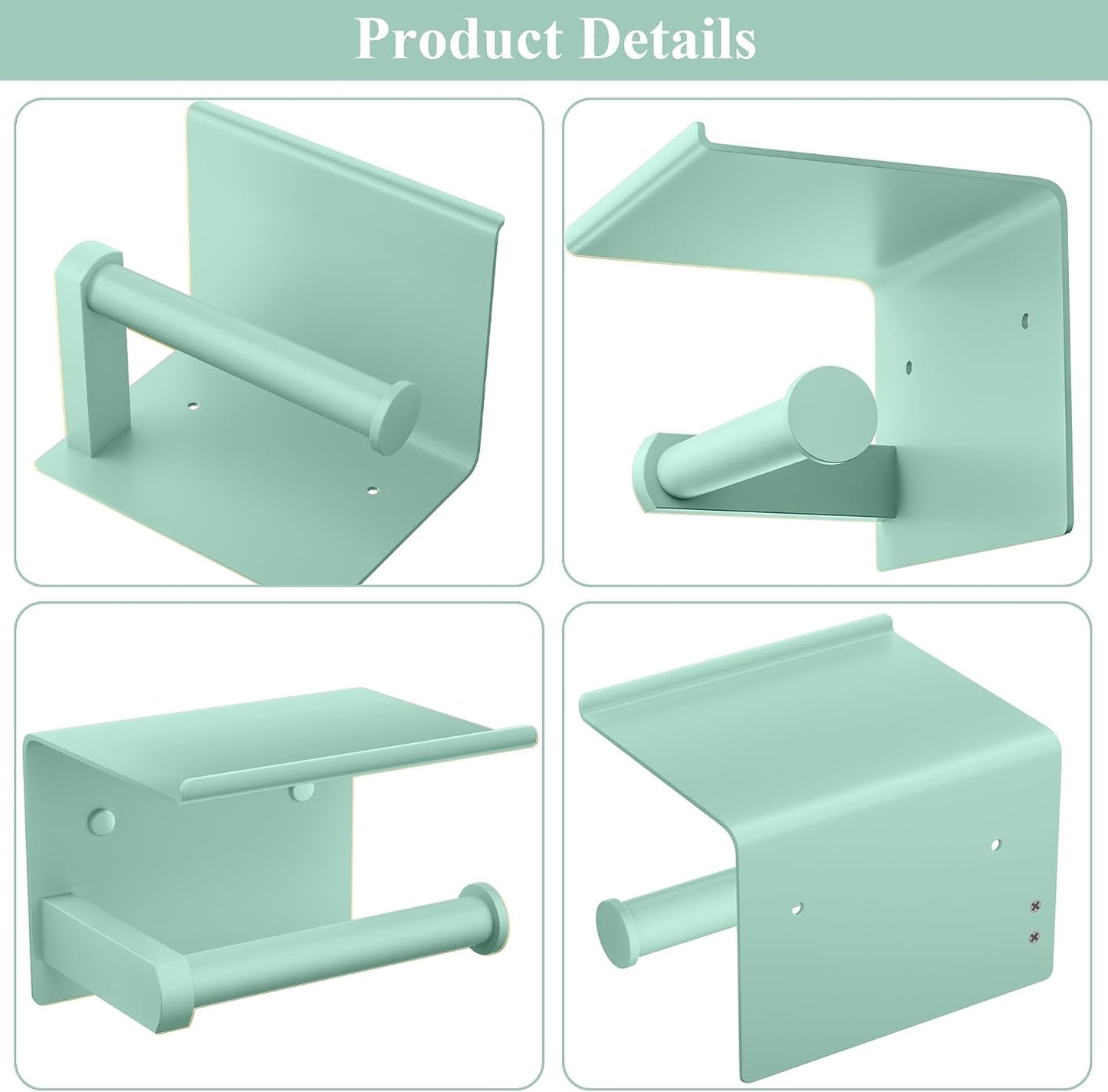 Toilet Paper Holder with Shelf Wall Mounted Toilet Paper Roll Dispenser | Heavy Duty Stainless Steel Brushed Nickel