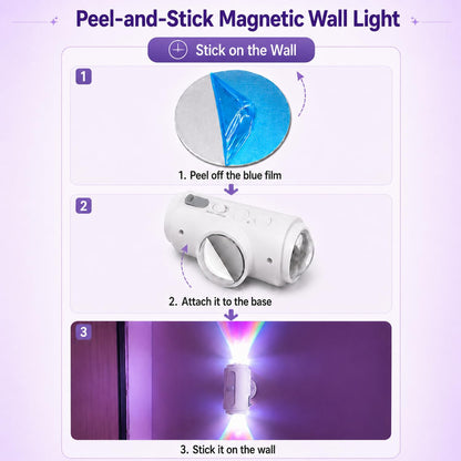 Motion Sensor Wall Light, Rechargeable Peel and Stick on Sconce Set of 2