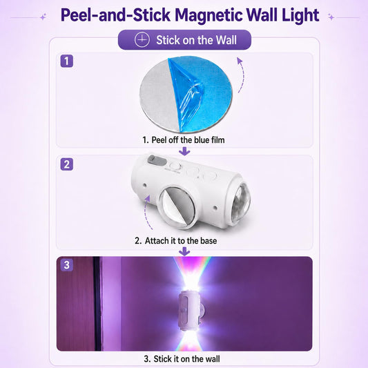 Motion Sensor Wall Light, Rechargeable Peel and Stick on Sconce Set of 2