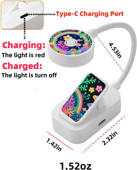 Rechargeable Book Lights Bulk for Reading in Bed,3 Color,Adjustable Brightness,Clip on to Book Lights for Reading at Night (Multi-Colored)