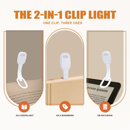 Rechargeable Kids Book Light, Cute Bookmark Reading Light for Kids, Dimmable Portable LED Book Light for Reading in Bed, Eye-Caring Bedtime Reading Lamp for Children & Travel, Brown