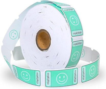 L LIKED Smile Raffle Tickets Roll 1"x2" for Events 1000 Pink | Smile Face Design, Perforated with Consecutive Numbers, Great for Entry, Class Reward & Fundraiser