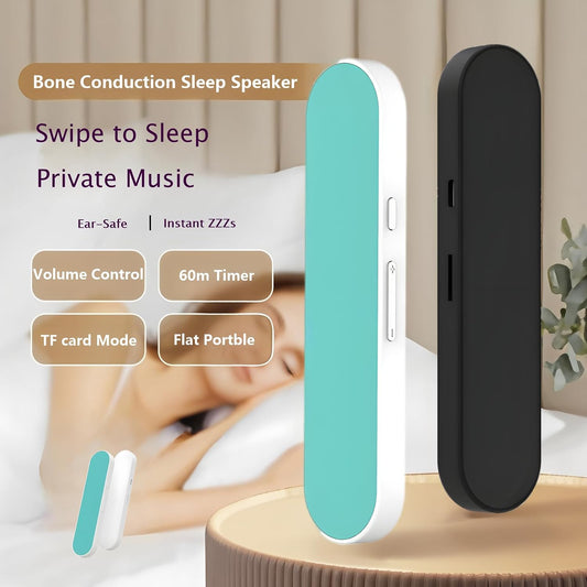 Private Mini Under Pillow Speaker Bluetooth for Sleeping, Portable Bone Conduction Technology with Volume Control/TF Function, Wireless White Noise/Sleep Aid(Blue White)
