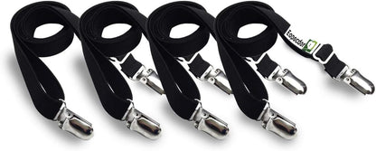 Long Bed Sheet Clips,Adjustable Bed Fitted Sheets Mattress Holder Straps Suspender Fastener,4 Pieces (White)