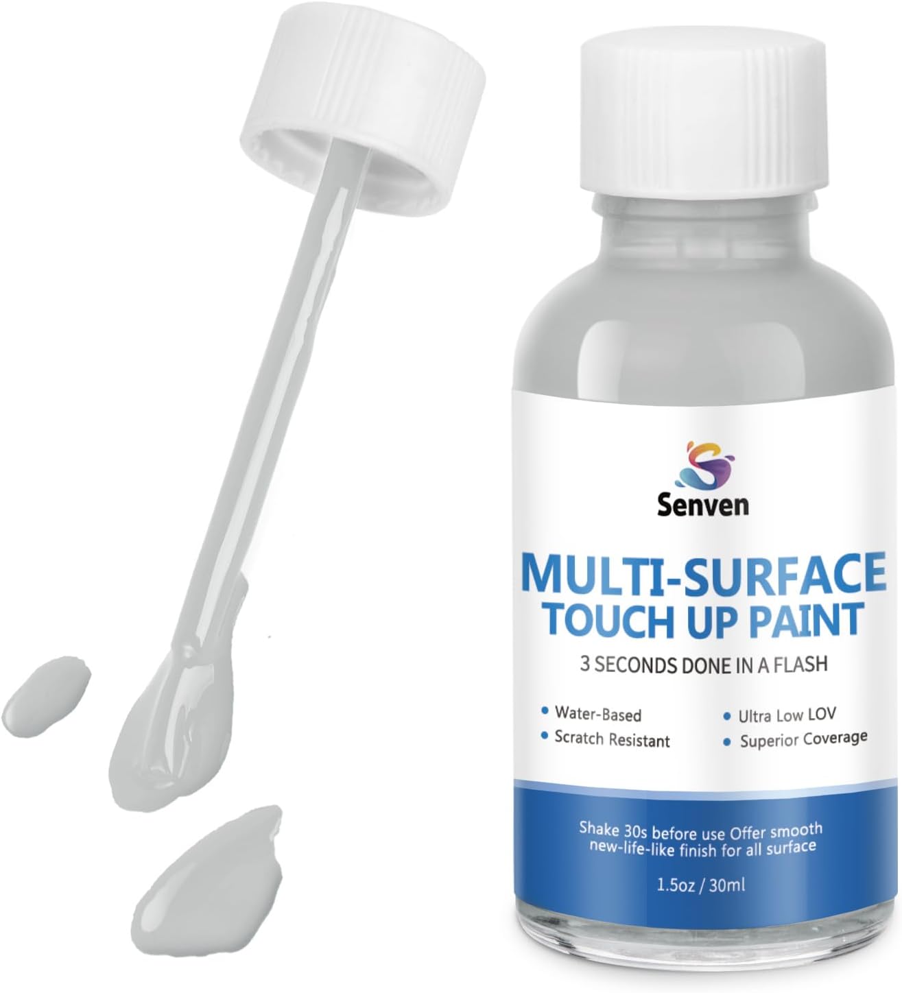 White Touch Up Paint High-Gloss Multi Surface Acrylic White Touch Up Paint Pen Scratch Repair for Metal,Walls,Cabinets,Appliances,Wood,Door,Furniture,Enamel 1.5 Fl Oz