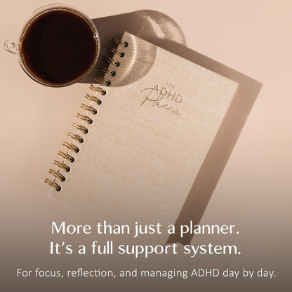 The ADHD Planner for Adults - Undated Daily & Weekly ADHD Journal for Disorganized People, 90 Days - Habit Tracker, Record Emotions & Mood - Academic Goals - Structure & Focus for Adults Brains