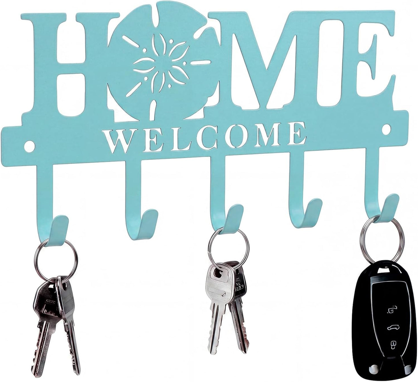 Key Holder Wall Mount Paw Print Metal Key Hooks Organizer Dog Leash Holder with 5 Hooks Rustic Farmhouse Decorative Welcome Home Wall Decor for Entryway Bathroom Dog Lover 9.8 Inch