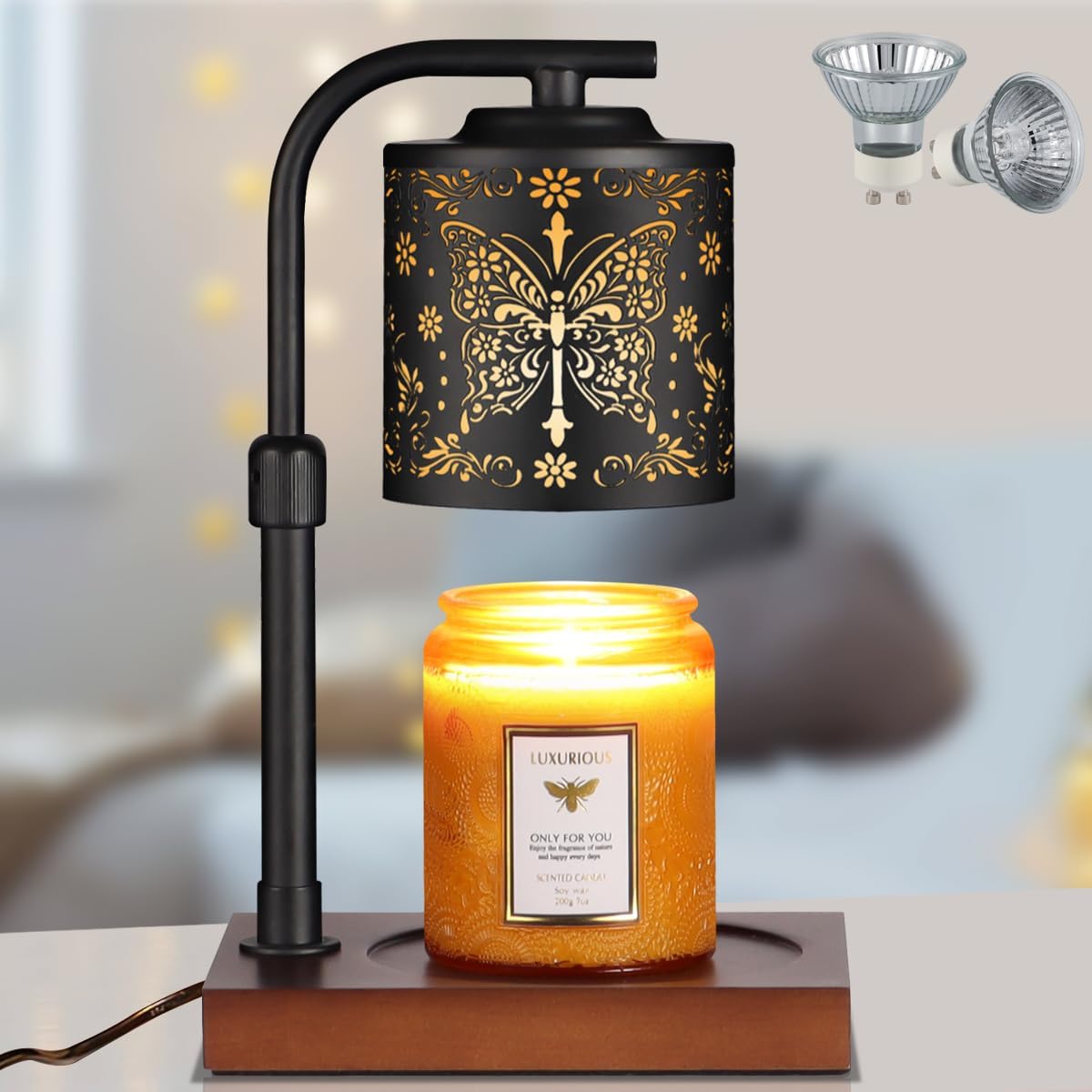Candle Warmer Lamp Adjustable Height Dimmable for Jar Candles Hummingbird