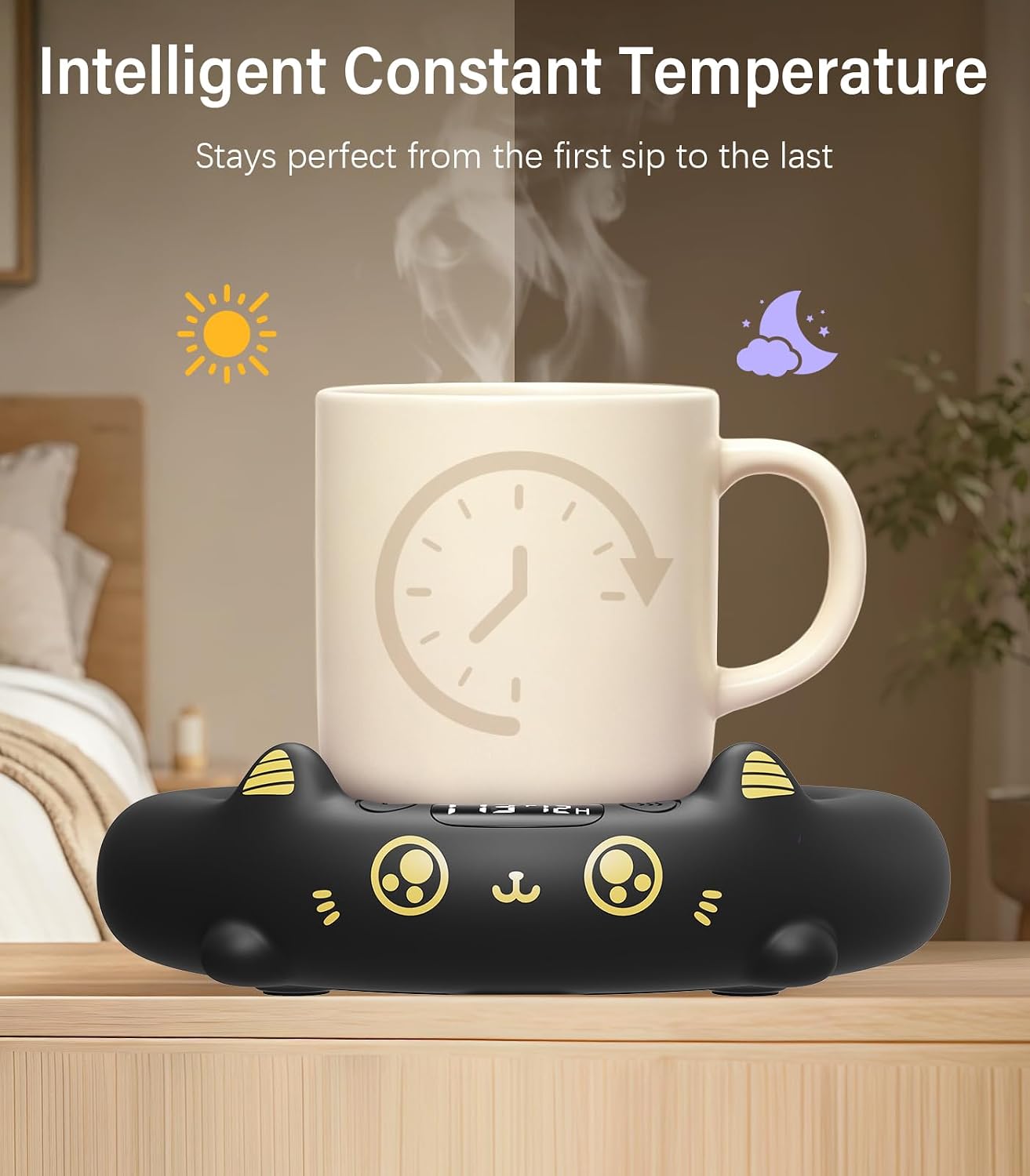 Supsonic Coffee Mug Warmer, Cup Warmer for Desk with 4 Temp Settings | Fast heating beverage, 2-12h Auto shut-off, Constant temperature, Smart gift for women men, Works with tea, milk, candle