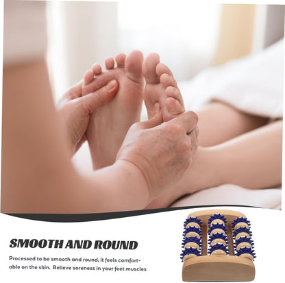 Portable Foot Massager Roller Manual Wooden Acupoint Tool for Foot Muscle Relief and Circulation Compact 5.51X4.72X2.16 Inch Handheld Design