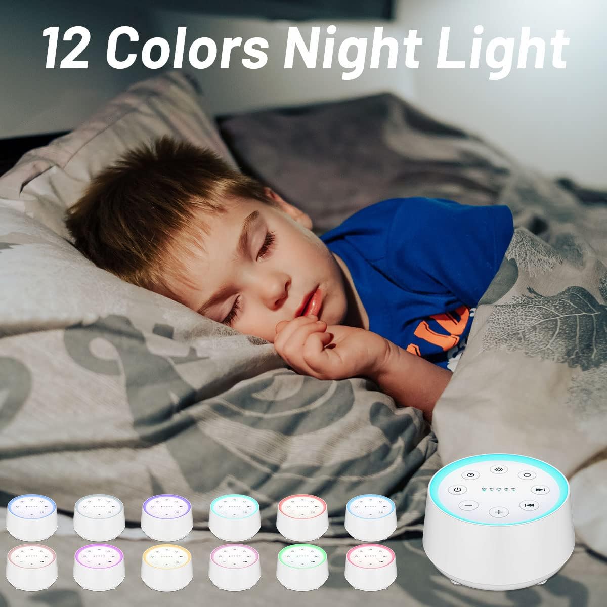 EasyHome Sleep Sound Machine White Noise Machines with 30 Soothing Sounds 12 Adjustable Night Light 10 Adjustment Brightness 32 Levels of Volume 5 Timers and Memory Function Home Travel Office