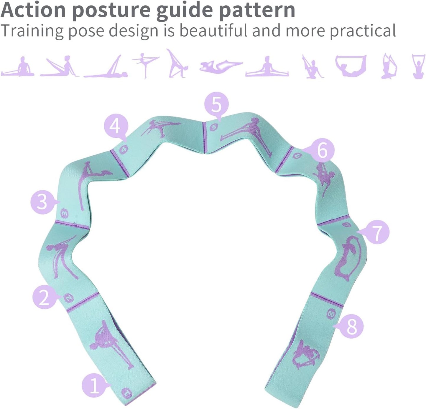 8 Loops Stretching Strap for Kids, Extended Dance Stretch Band Elastic for Ballet & Gymnastics, Children's Resistance Bands for Flexibility Training, Dance Equipment for Girls