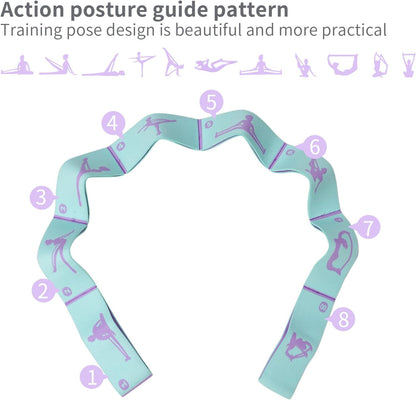 8 Loops Stretching Strap for Kids, Extended Dance Stretch Band Elastic for Ballet & Gymnastics, Children's Resistance Bands for Flexibility Training, Dance Equipment for Girls