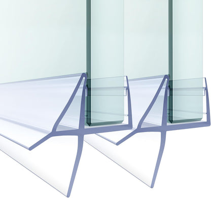 Shower Door Bottom Seal,2 PCS 3/8" x 36" | Shower Door Sweep for 3/8 Inch Glass,Frameless Glass Door Seal Strip,Stop Shower Leaks and Create a Water Barrier