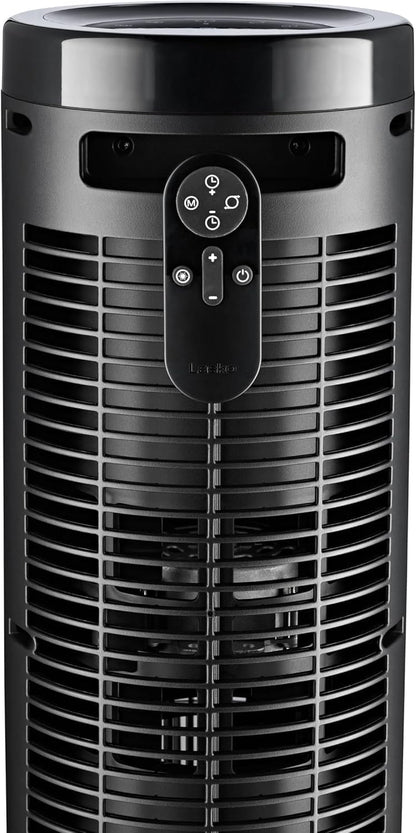 Lasko Elevation Tower Fan for Bedroom, Office, and Living Room - 42”-54” Adjustable Height Cooling with 31 ft/s Airflow and 90° Oscillation- Quiet 28 dB Operation - Remote Control - Black