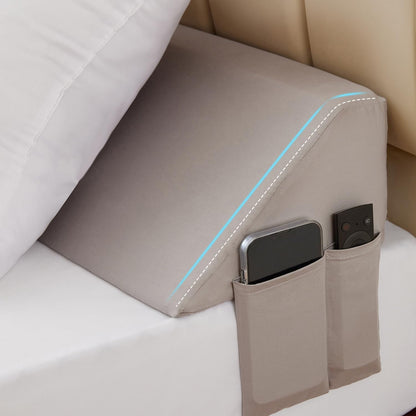 Bedluxe King Bed Wedge Pillow for Headboard, Fill The Gap (0-7")