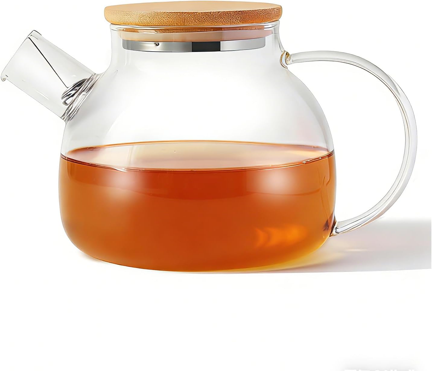 TMOST Glass Teapot with Spout Infuser 1600ml/54oz Glass Kettle Glass Pitcher Teapot for Loose Leaf Tea & Blooming Tea, Stovetop & Microwave Safe