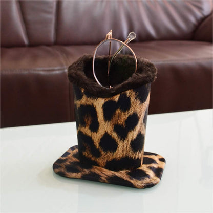 Baitaihem Pack of 2 Plush Lined Eyeglasses Holder Stand Protective Glasses Case For Desks Or Nightstands