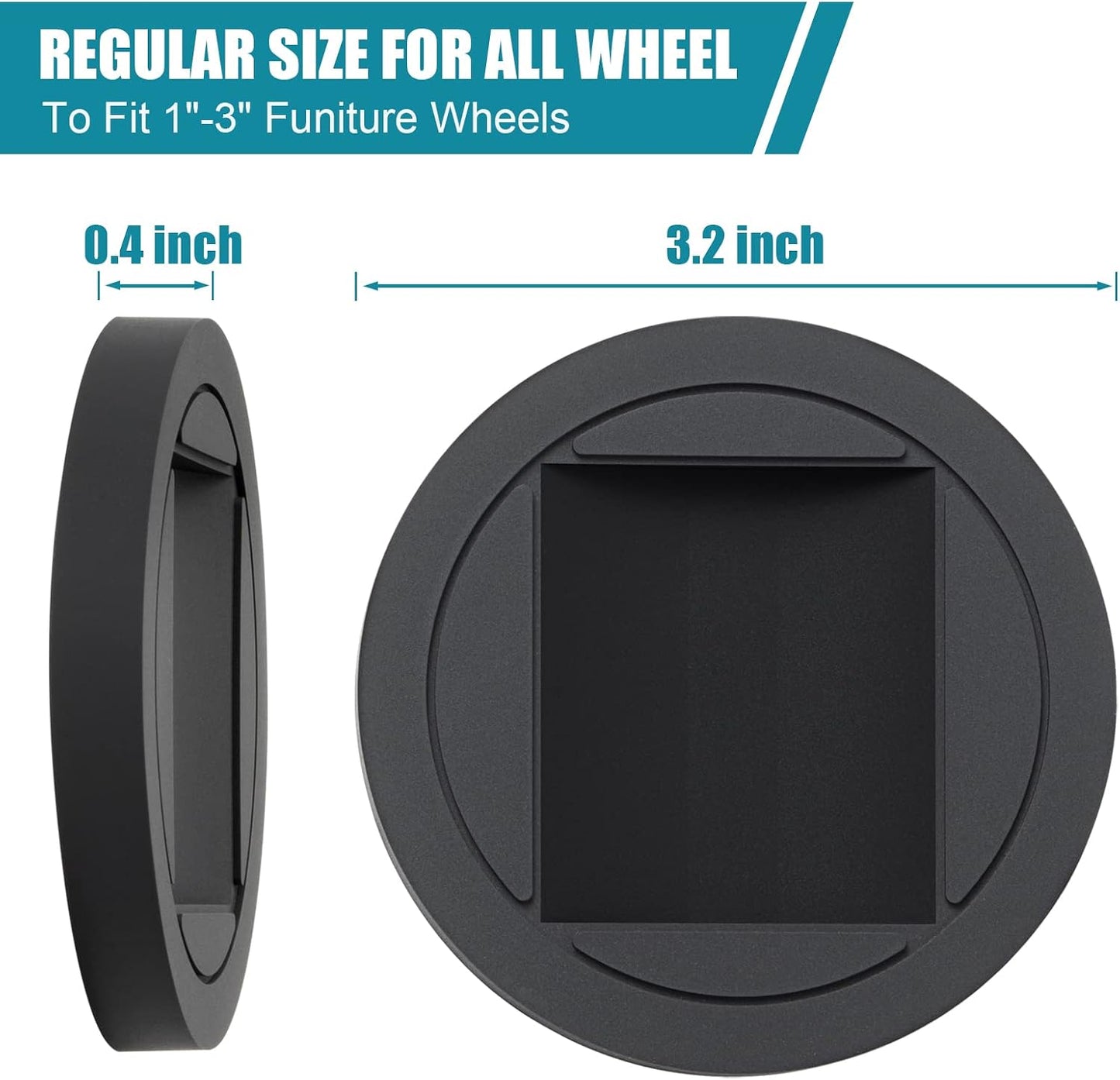 Bed Stoppers Furniture Stopper, 4 Pack Wheel Stoppers Furniture Caster Cups - Premium Solid Rubber Caster Cups Furniture Cups Fits to All Floors & Wheels of Sofas, Beds, Chairs, Prevents Scratches