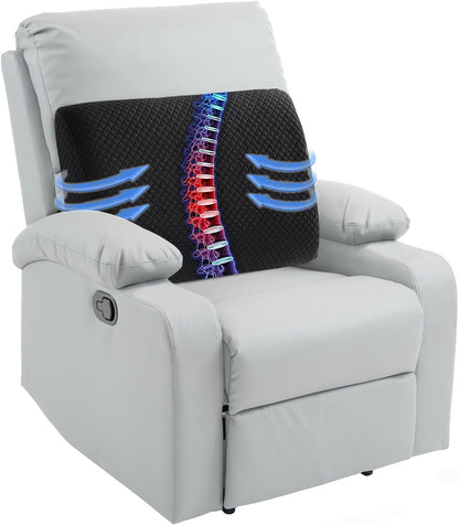 HOMBYS Lumbar Support Pillow for Recliner Chair, Memory Foam Back Support Cushion for Elderly,Extra Large Lumbar Support Pillow,Thick Backrest for Home Reading (Grey, 20“x13.5"x5")