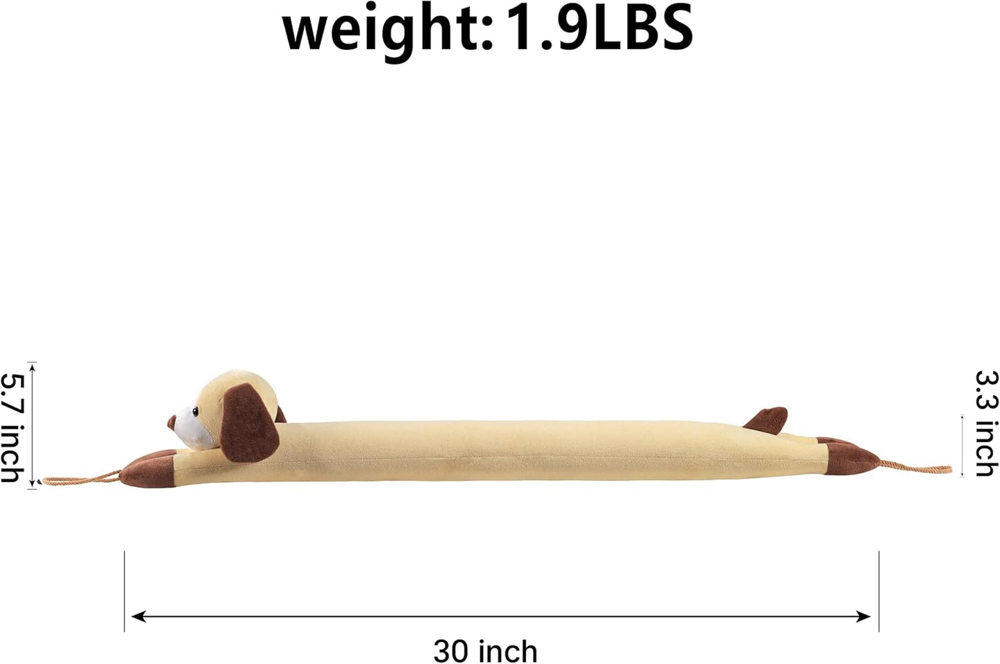 Door Draft Stopper Blocks Hot and Cold Air, 38", Yellow Dog | Blocks Wind and Noise, Weighted Sand and Cotton Filling, Convenient Hanging Loop for Storage, Adorable Animal Design