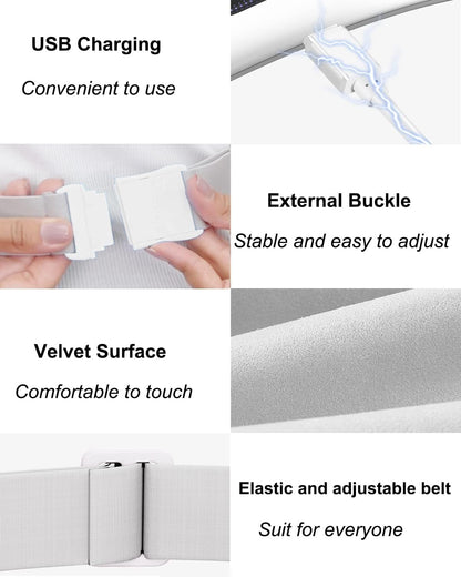 Portable Cordless Menstrual Heating Pad with 4 Heat Levels and 4 Massage Modes,Electric, Fast Large Heating Belly Wrap Belt (Black)