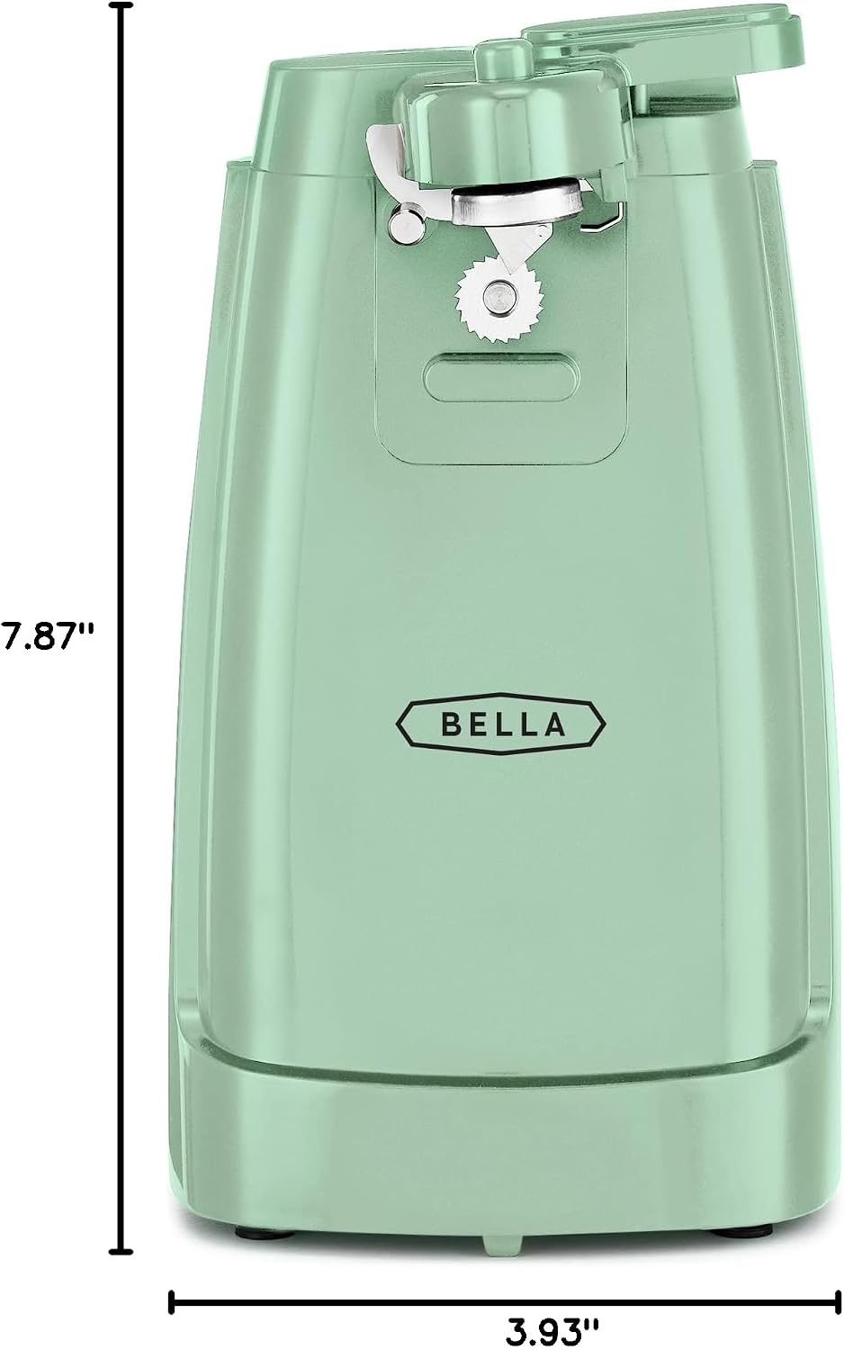 bella Automatic Can Opener, Hands Free, Battery Operated, Cordless, Stainless steel blade to open any Size Can with Magnet to Safely Remove Lid, Seamless Opening Decreases Sharp Edges, Slate