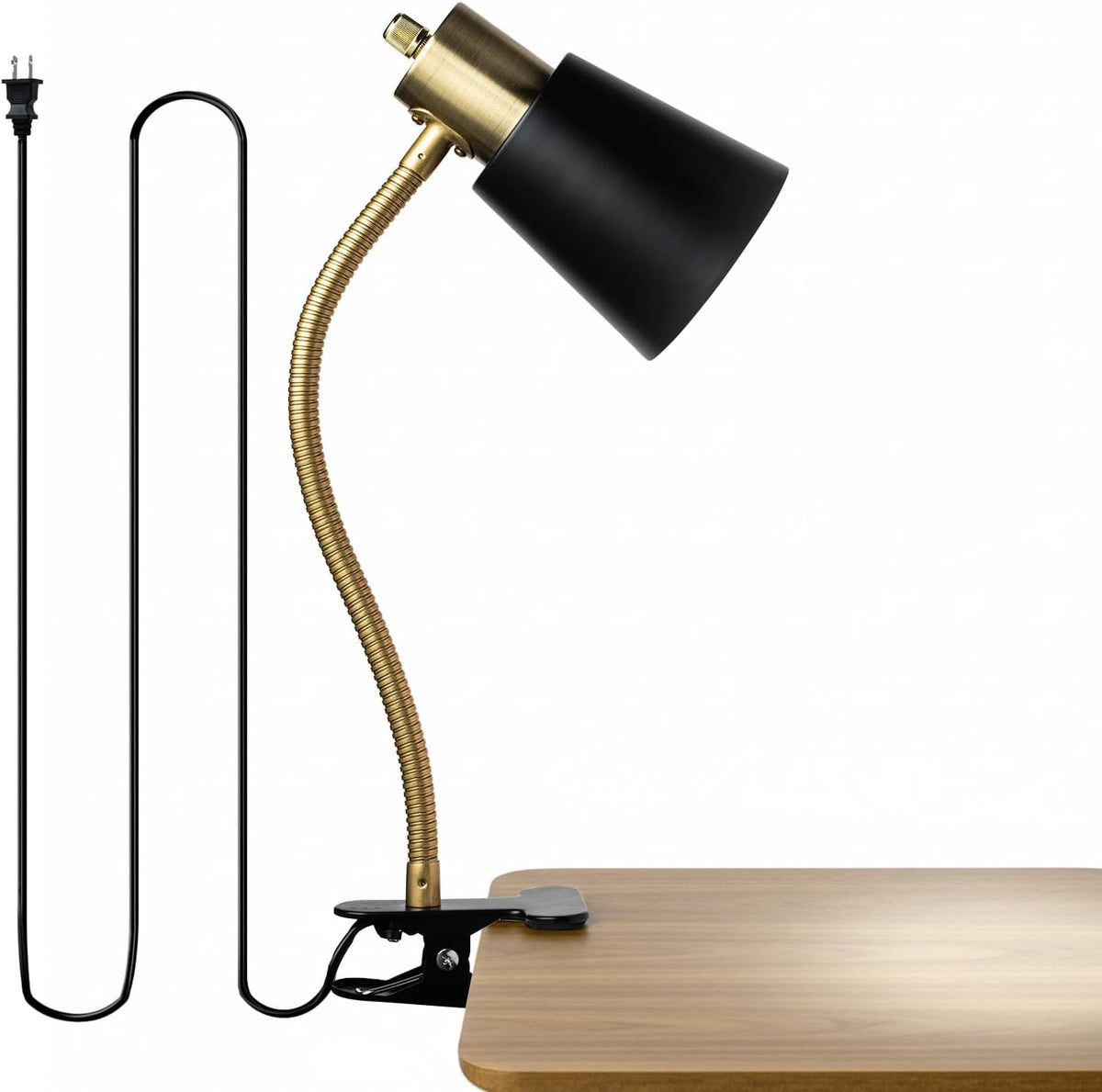 LALISU Desk lamp Eye-Caring Table Lamps, 360°Rotation Gooseneck Clip Lamp