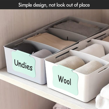 12PCS Basket Labels Clip On for Storage Bins, Removable & Erasable Bin Labels Clips On, Laundry Kitchen Pantry Labels for Organizing Baskets Cube Box (Pink)