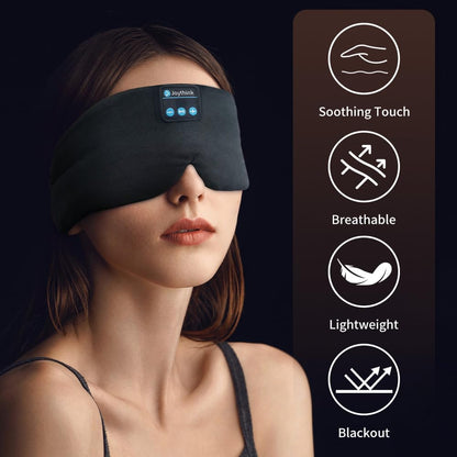 Joythink Sleep Headphones Bluetooth Sleep Mask Silk Headband Earphones Bluetooth Eye Mask for Sleeping On Side Blackout Soft Sleep Earphones Music Kids Children Eye Cover Purple