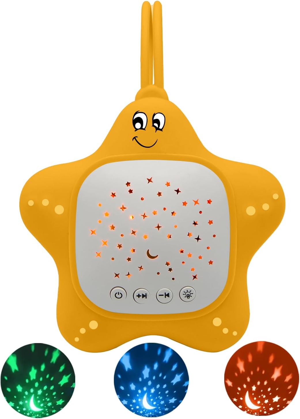 Portable White Noise Sleep Soother Baby Sound Machine with Star Projector