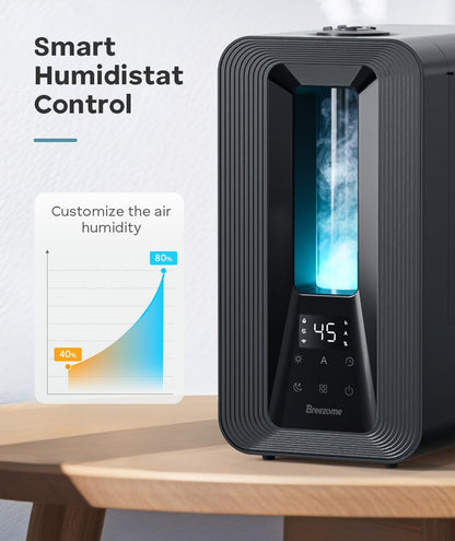 BREEZOME 6L Humidifiers for Bedroom, Cool Mist Top Fill Humidifier with Aroma Diffuser, Humidistat, Night Light, 50H Runtime, Quiet Ultrasonic Humidifiers for Home Large Room, Baby Nursery, Plants | Top Fill, Sleep Mode Ultrasonic Quiet 25dB, Aroma