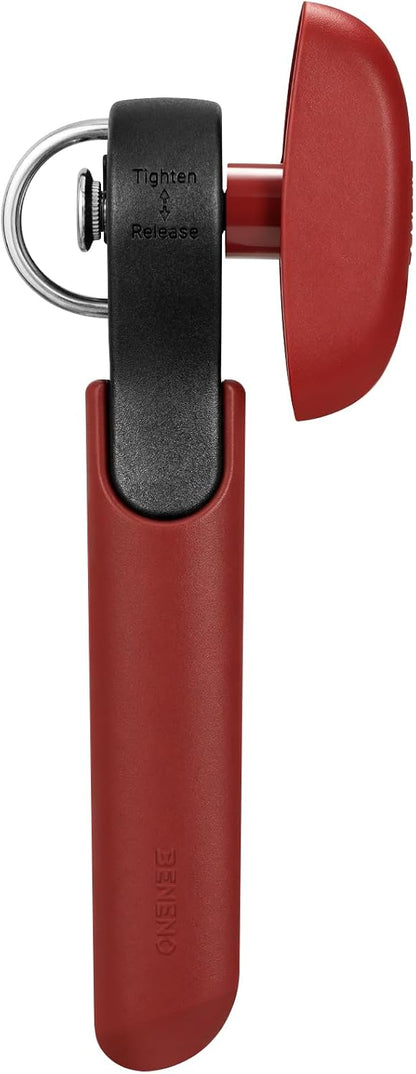 Beneno Side Cut Manual Can Opener, Smooth Cut with No Sharp Edges, Red