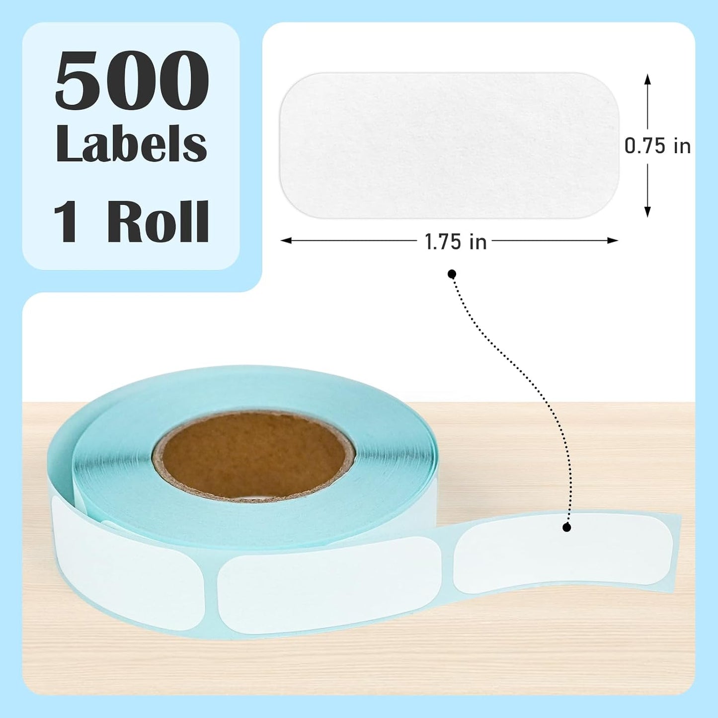 THEBLUETOUCH 500 pcs Dissolvable Food Labels, 0.75" x 1.75" | BPA-Free Water Dissolving Labels, No Residue, Ideal for Freezer Meal Prep Containers, Glass Jars & Storage Bags