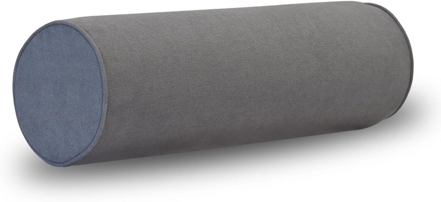 Cylinder Round Memory Foam Support Pillows Cervical Neck Roll Pillow with Pillowcase Soft, Comfortable and Breathable for Sleeping, Chair, Car, Sofa，Travel (Navy Blue, 18X6)