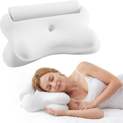 Sweetcrispy Cervical Pillow for Neck Pain, Ergonomic Contour Memory Foam Pillow with Detachable Roll Support, Cooling Breathable Cover for Side Back Stomach Sleepers