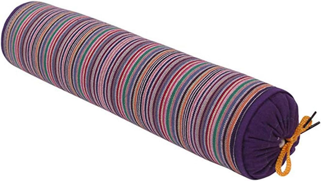 Levoberg Round Buckwheat Hull Pillow Neck Roll Pillow Cervical Support Pillow with Removable Cotton Cover for Sleeping