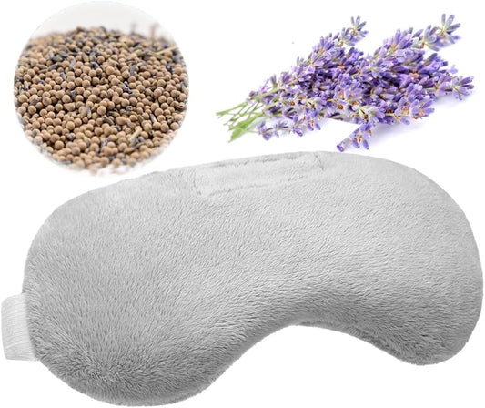 Umisleep Lavender Eye Mask, Weighted Heated Sleep Mask for Men Women, Grey | Aromatherapy Eye Cover, Microwave Hot Therapy Mask, Moist Compression, Puffy Eyes Pillow, Sinus Pain Relief