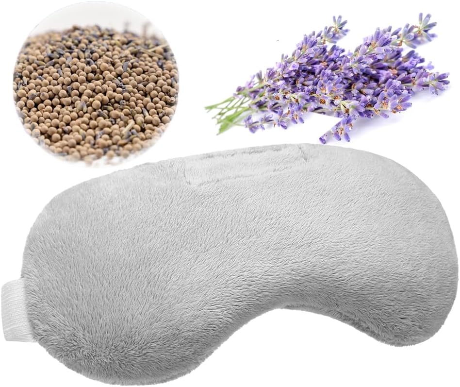 Umisleep Lavender Eye Mask, Weighted Heated Sleep Mask for Men Women, Grey