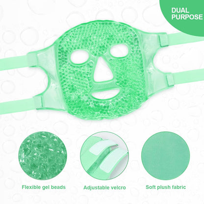 Cold Face Eye Masks Ice Face Mask Hot Cold Compress for Dark Circles, Puffiness, Migraines, Headache, Stress, Redness, Cooling Face Masks for Women Man, Skin Care
