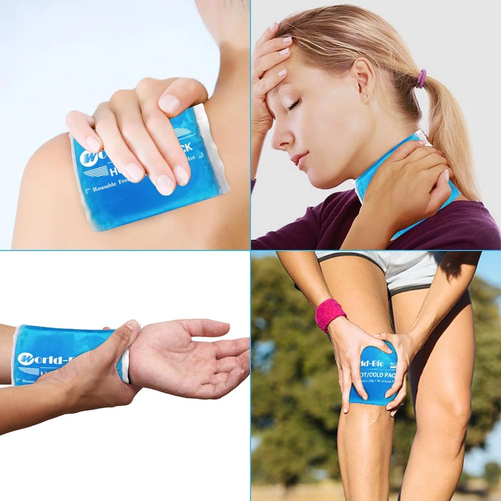 Reusable Ice Gel Pack for Injuries, Soft Cold Pack Ice Wrap Hot Cold Compress Alleviate Inflammation Joint Pain Muscle Soreness, Flexible & Adjustable for Shoulder Elbow Foot Ankle Knee Wrist Leg Neck