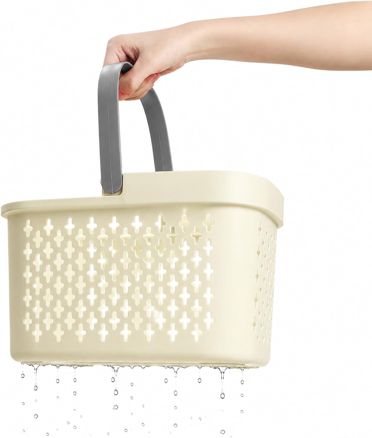 2 Pack Portable Shower Caddy Basket, Plastic Organizer Storage Tote with Handle and Removable Slot, Plastic Storage Caddy Basket for Bathroom, College, Dorm, Camp, Gym, Cleaning Supplies