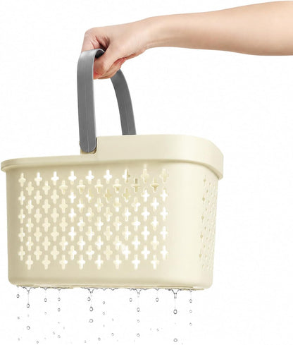 2 Pack Portable Shower Caddy Basket, Plastic Organizer Storage Tote with Handle and Removable Slot, Plastic Storage Caddy Basket for Bathroom, College, Dorm, Camp, Gym, Cleaning Supplies