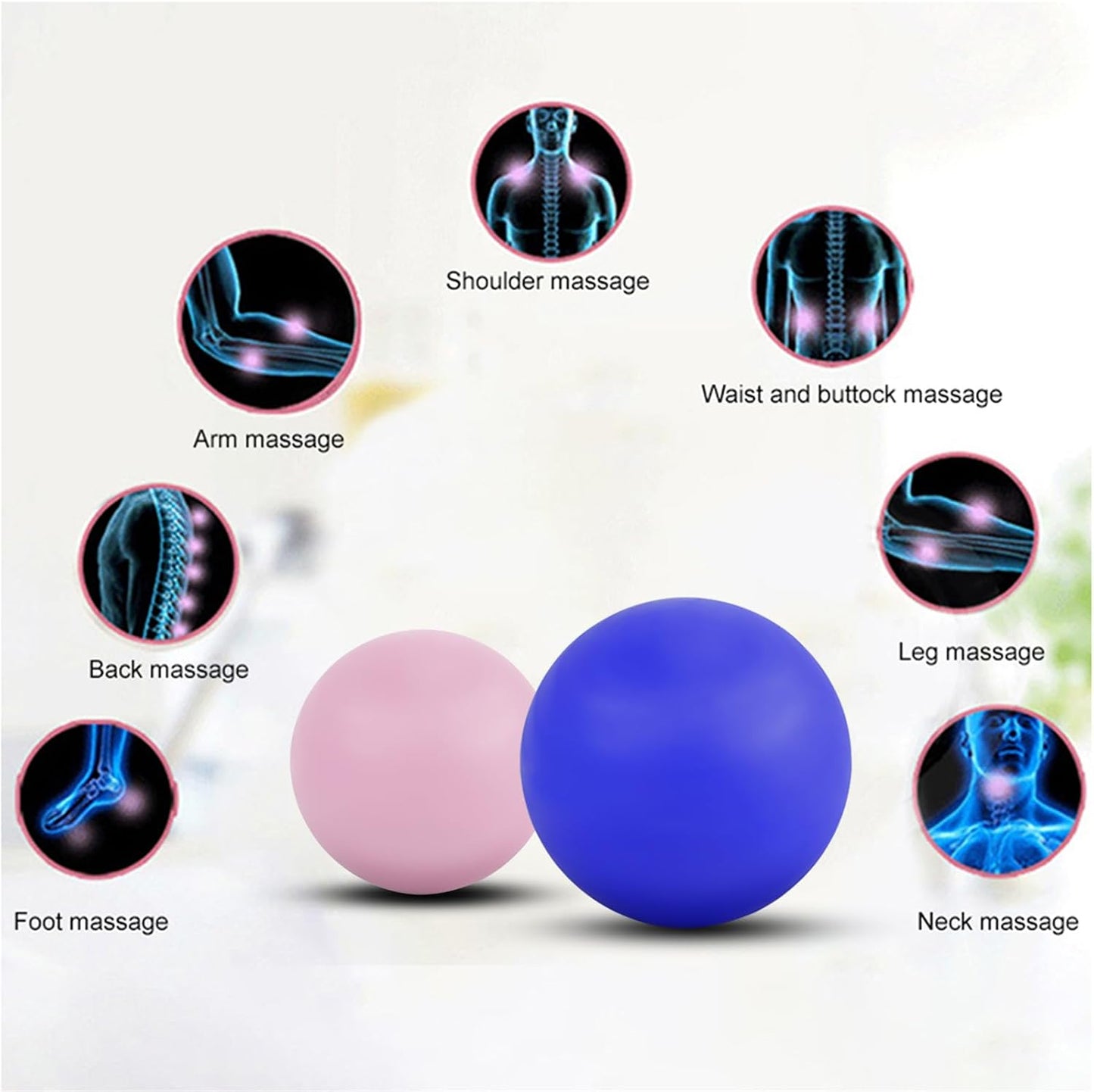 WOVTE Massage Lacrosse Ball Therapy for Sore Muscles Myofascial Release | Shoulders, Neck, Back, Foot, Body, Deep Tissue, Trigger Point, Muscle Knots, Yoga