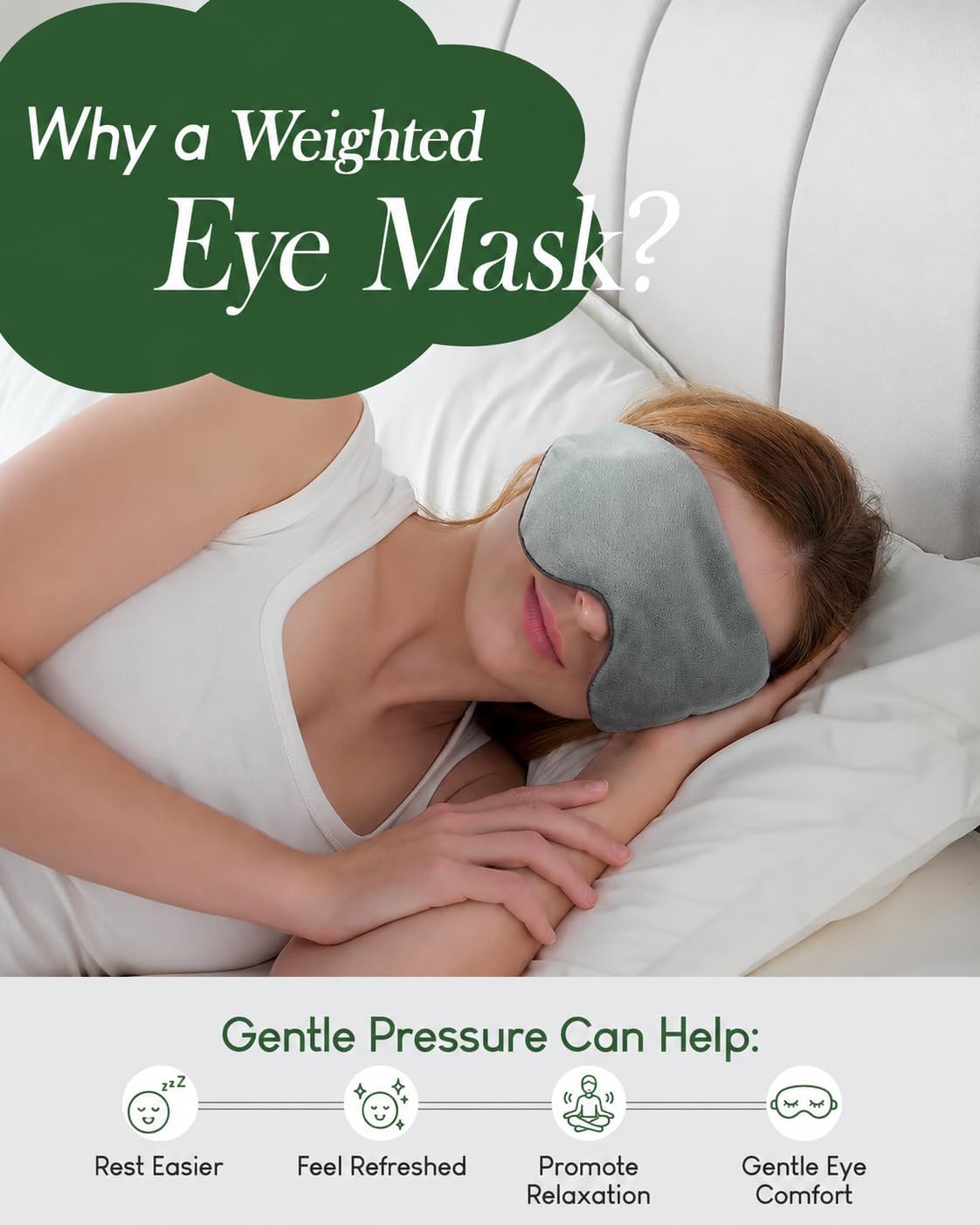 Sivio Weighted Eye Mask for Sleeping, Blackout Sleep Mask for Women & Men