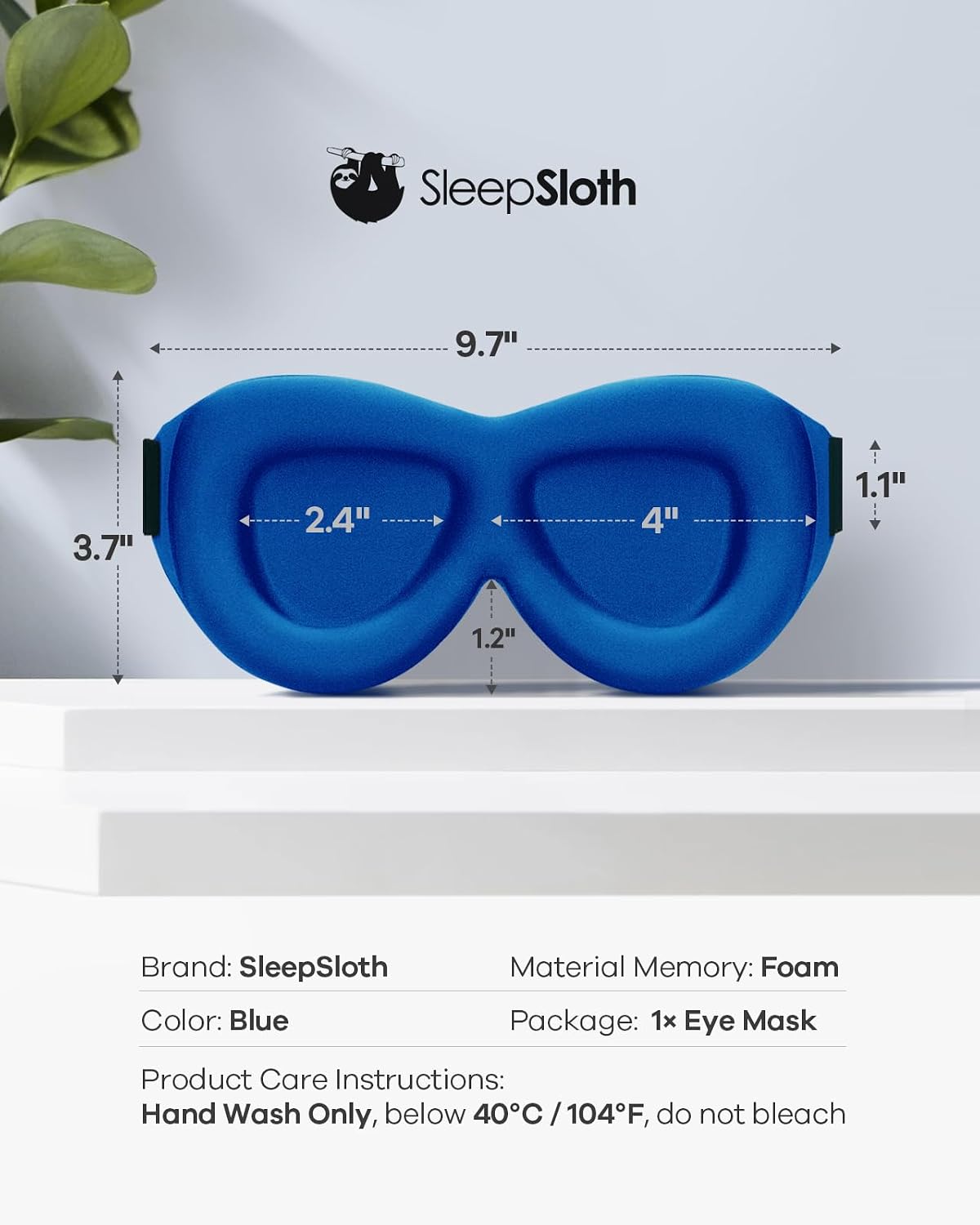 Sleep Mask for Side Sleepers, 3D Contoured Eye Mask for Sleeping, Soft Memory Foam Eye Cover with Adjustable Strap, No Pressure on Eyes, Travel Sleep Mask for Men Women, Shift Work & Naps