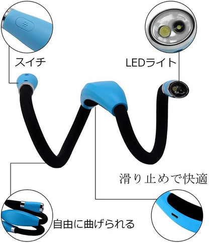 LED Neck Book Light, USB-C Rechargeable, Hands Free, 4 Super Bright LED Bulbs, 3 Adjustable Brightness, Best for Reading in Bed, Knitting, Walking, Jogging, Mending in Night (Pink)