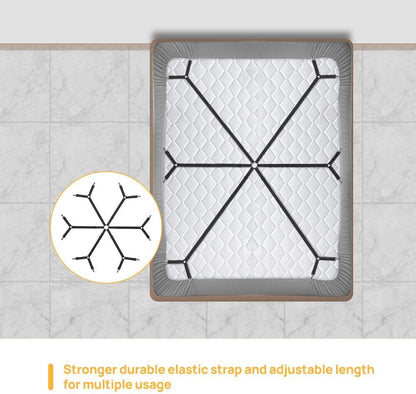 FGY Bed Sheet Straps Adjustable Elastic Fasteners with Metal Clips for Tablecloth Bedding