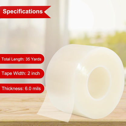 Window Sealing Tape 2 Inch x 33 FT Transparent Window Draft Insulation Residue-Free Clear Weather Stripping Caulk Tape Windproof Weatherproof Window Seal AC Units for Window Glass, Doors Gaps